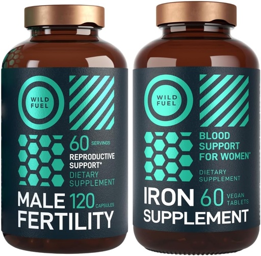 [BRSROCAPOICGMHTA] WILD FUEL Male Fertility Supplement and Iron Pills with Folic Acid Fertility and Prenatal Bundle