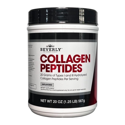 [BRSWIEY5AUBBUCTY] Beverly International Collagen Peptides Protein Powder. Youthful Appearance- Skin, Hair, Nails, Bones and Joint Health. Easy to Use, Highly Absorbable. 18 Grams of Protein, Unflavored 20 oz.