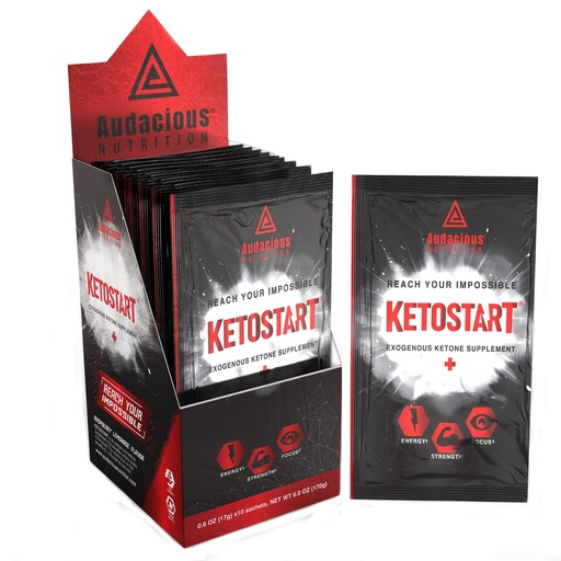 [BRSRMZYQPN7GA3L4] KetoStart+ | Exogenous Ketones Powder with Electrolytes for Energy, Strength & Focus | with Caffeine | Raspberry Lemonade Flavor Electrolyte Powder (10x Ketones Drink Mix Packets)