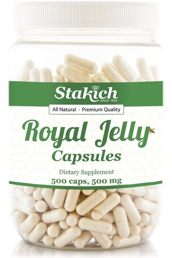 [BRSWKEIAAADGAFTM] Stakich Royal Jelly Capsules - Energy Management Supplement - 500 Count 500 mg