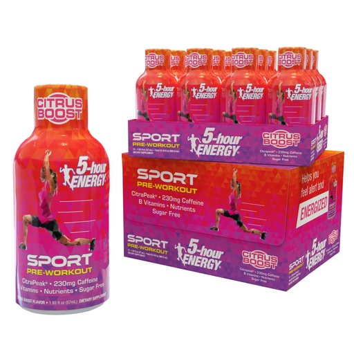 [BRSRAZTQDF7RUFD5] 5-Hour Energy Extra Strength Sport Shots with Citrapeak, Citrus Boost Flavor, Pre-Workout 24 Count (1.93 fl oz)