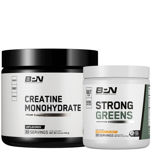 [BRSRAZA2CEFQAH3J] BARE PERFORMANCE NUTRITION BPN Creatine Monohydrate & Strong Greens Bundle