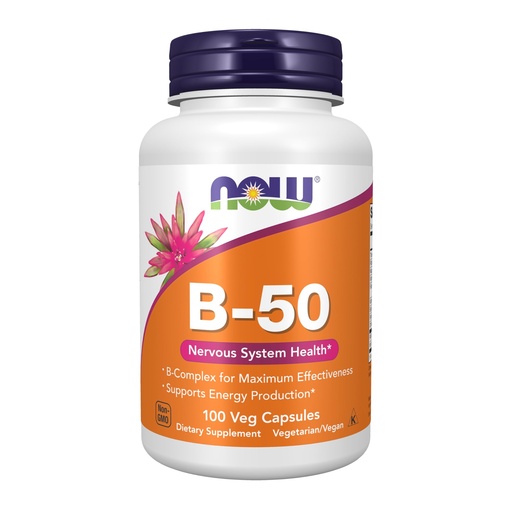 [BRSWIFQBDN5A42TK] NOW Foods Supplements, Vitamin B-50 mg, Energy Production*, Nervous System Health*, 100 Veg Capsules