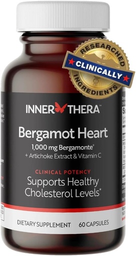 [BRSROAQLOACWOCA3] Bergamot Heart -1000mg Certified Citrus Bergamot - Extra Strength Polyphenols - Cardiologist Developed & Clinically Proven - Bergamot Supplement for High Cholesterol & Heart Health