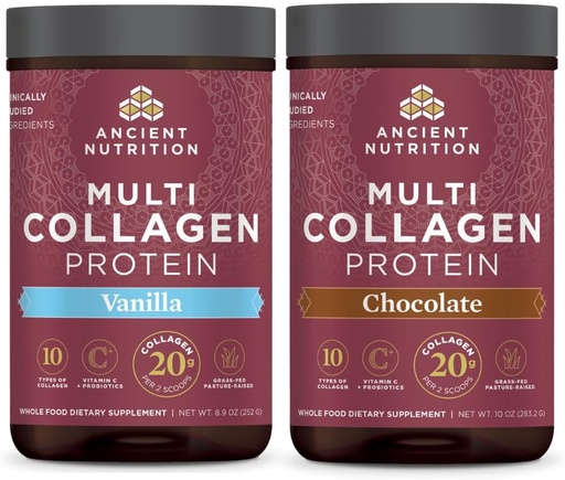 [BRSRMEA2CECGOD3A] Antigua Nutrición Multi Collagen Protein Powder, Vainilla, 24 Servimientos + Multi Collagen Protein Powder, Chocolate, 24 Servimientos
