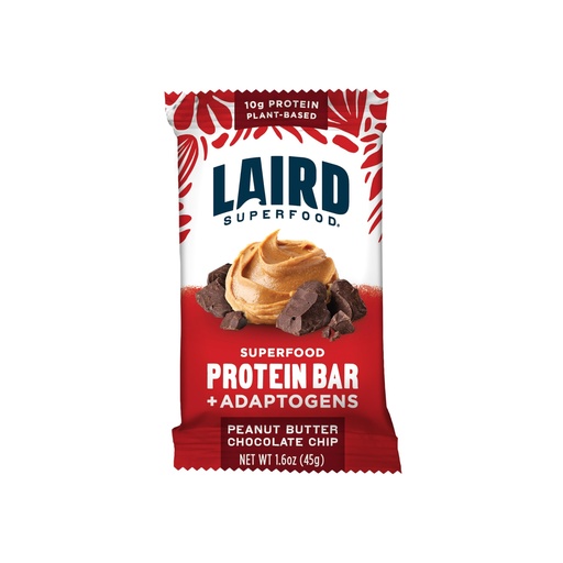 [BRSRMYITCIIBUFIZ] Laird Superfood Functional Protein Bars – Protein Bar but Better with Real Ingredients, Functional Mushrooms 10g Plant-Based Protein, 6g Fiber - Non-GMO - Peanut Butter Chocolate Chip, 10 Count (Pack of 1)
