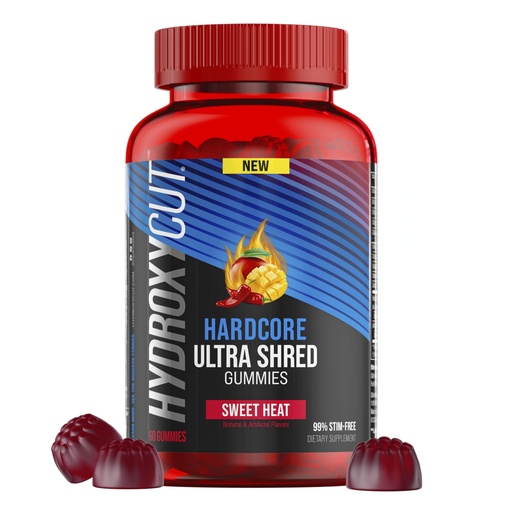 [BRSROED5C4BRQ3IV] Hydroxycut Hardcore Ultra Shred Gummies, Sweet Heat - 99% Stimulant Free - Includes Capsaicin & B Vitamins - For Women & Men