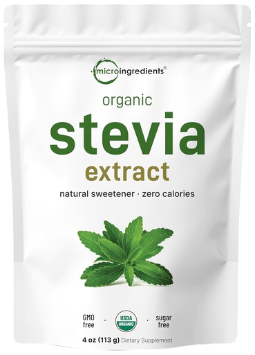 [BRSWKFQZCR6BGC3K] Pure Organic Stevia Toz, 4 Ounces, 706 Hizmet, En Yüksek Grade Stevia Green Leaf Extract Reb-A, Azter Aftertaste, 0 Calorie, Natural Sweetener, Sugar Alternative, Keto Friendly