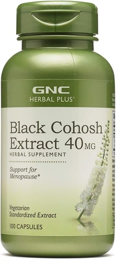 [BRSWKZT6AYNGO3LI] GNC 草药加黑色 Cohosh 提取40mg 补充剂,蔬菜,支持更年期,100种服务
