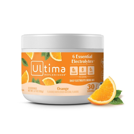 [BRSWKGYAAQGQMGY3] Ultima Replenisher Daily Electrolyte Powder Drink Mix – Orange, 30 Servings Canister – Zero Sugar Hydration Powder with 6 Electrolytes & Minerals – Sugar Free, Plant-Based & Keto Friendly