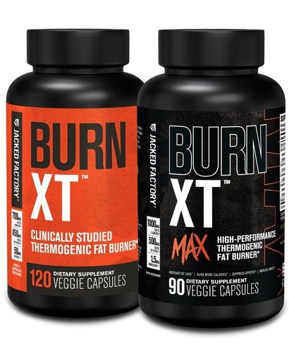 [BRSRAED7PIGWKE32] Jacked Factory Burn-XT Clinically Studied Fat Burner & Weight Loss Supplement (120 Capsules) & Burn XT Max High-Performance Fat Burner & Appetite Suppresant (90 Capsules)