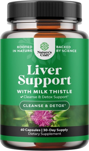 [BRSW2YI7OUGRM33A] Melk Thistle Liver Support Supplement - Herbal Liver Supplement med Silymarin Melk Thistle Ekstrakt Dandelion Root Artichoke Ekstrakt Choline Bitartrat Berberine og Chicory Root for rensing