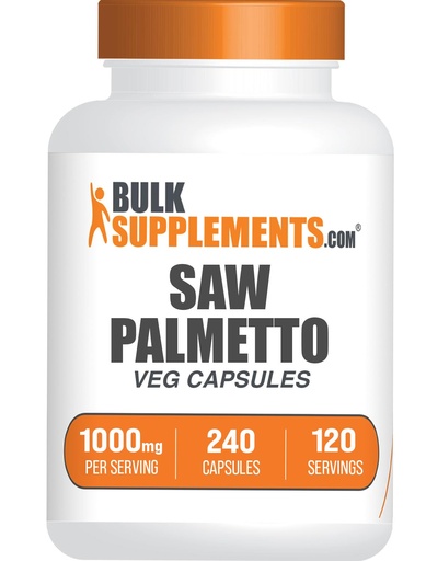 [BRSRMHY3CR6R6CDJ] BulkSupplements.com Saw Palmetto Extract Capsules - Serenoa Repens, Saw Palmetto Supplement - Gluten Free, 2 Capsules per Serving, Count (Pack of 1)