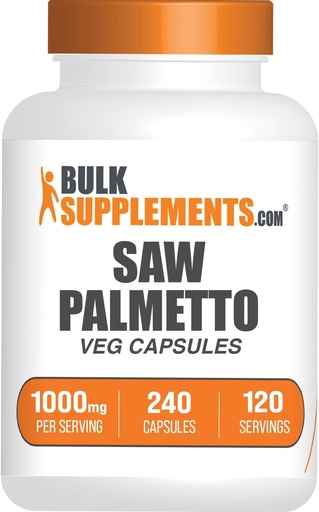 [BRSRMHY3CR6R6CDJ] BulkSupplements.com Saw Palmetto Extract Capsules - Serenoa Repens, Saw Palmetto Supplement - Gluten Free, 2 kapsula zerbitzari bakoitzeko, Count (1eko paketea)