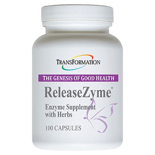 [BRSWIZDQCAAQMDD6] TRANSFORMATION THE GENESIS OF GOOD HEALTH Enzymes ReleaseZyme Blend Supplement with Natural Herbs, Advanced Digestive Support Formula with Protease, Helps Break Down Proteins, Plant Based Enzymes, 100