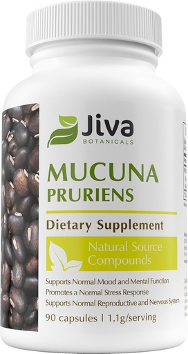 [BRSWYZQTBZ5AGELX] Jiva Botanicals - Mucuna Pruriens Capsules- Velvet Beans - Mucuna Pruriens Extract in Powder Form - 90 Capsules
