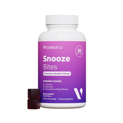[BRSRAGAPC4IA2EQ7] VitaMedica Snooze Sleep Gummies - Melatonin-Free, Zero Grogginess - L-Theanine, Chamomile, Passionflower & Lemon Balm - Sleep Aid Gummies for Adults - 30 Count