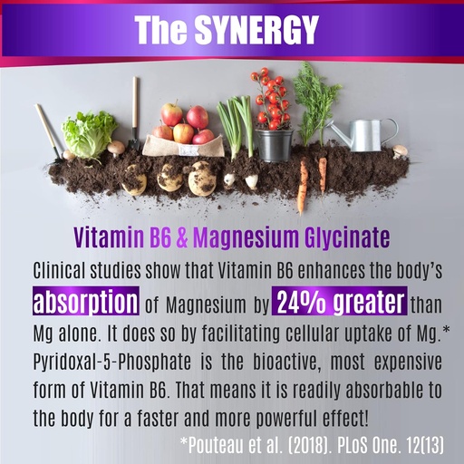 [BRSW2BAKCVYRG3DL] Magnesium Glycinat med B6-vitamin Forskning provet til at øge absorptionen, 1350mg Fuldt Chelated - Understøtter søvn, stress Relief, energi, muskelkramper - Gluten fri, NonGMO, 180 Vegankapsler