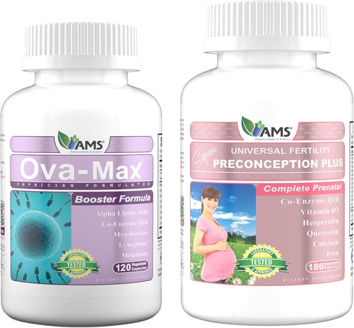 [BRSRAH3YDICWCHIU] Medic " Science OVA-Max Prenatal Vitamins for Women (120 Capsules) and Preconception Plus (180 Capsules)