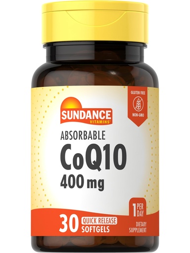 [BRSRMCA5O4HGYHTB] Sundance CoQ10 | 400mg | 30 Softgels | with Black Pepper Extract | Non-GMO and Gluten Free Supplement