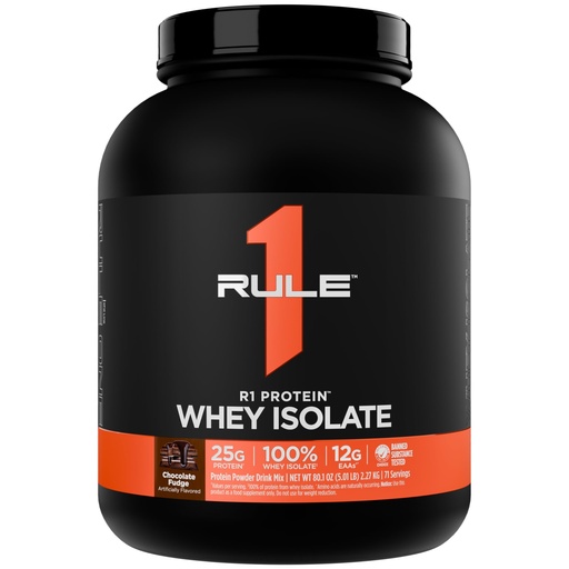 [BRSW2BDQOANBSF3P] Rule 1 Proteins R1 Protein Whey Isolate - with 25g Protein & 6g BCAA Exclusively from Isolated & Hydrolyzed Sources for Workout Recovery (5 Pounds, Chocolate Fudge)