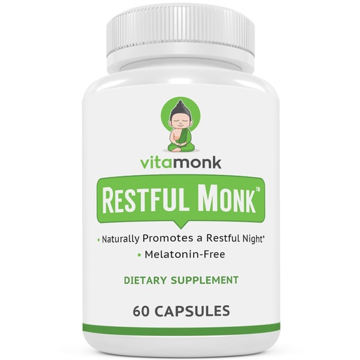 [BRSROFD5OAARO33G] VitaMonk Melatonin-Free Sleep Aid with Magnesium, GABA, Theanine, Apigenin | Superior Sleep Supplement with No Melatonin - Wake Up Refreshed, Not Groggy - Natural Sleep Aids for Adults; 60 Caps