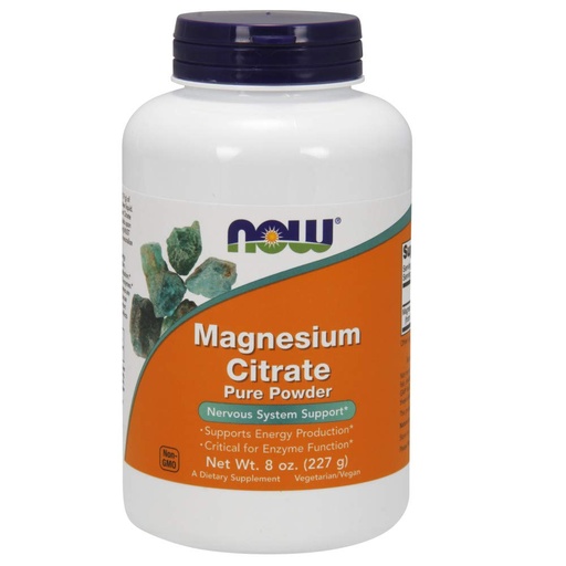 [BRSWIYYPOMNWGH3Y] NOW Magnesium Citrate Powder, 8 Ounces (Pack of 2)