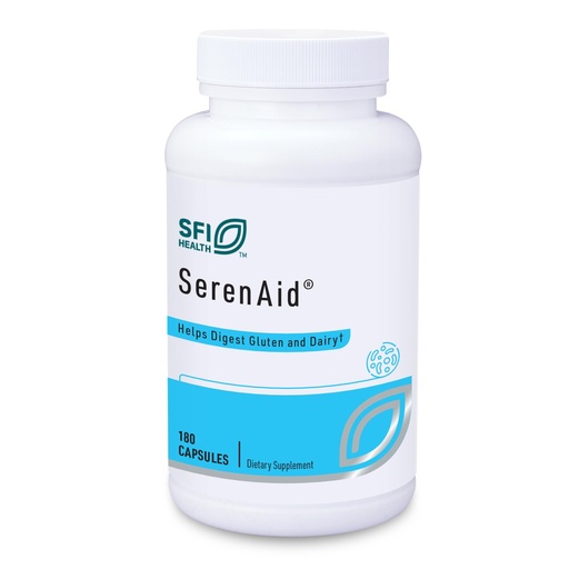 [BRSWIYIQCMDWKELA] SFI Health Klaire Labs SerenAid - Vegetarian Multi Digestive Enzymes Supplement with DPP-IV Activity & Lactase - Enzyme Blend to Support Gluten & Dairy Breakdown - Promotes Digestion (180 Capsules)