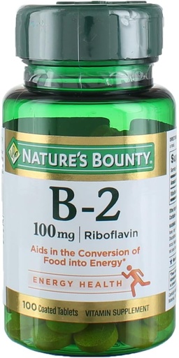 [BRSWIYQOAR7RE3TY] Nature's Bounty, Vitamin B-2, 100 mg, 100 Tablets