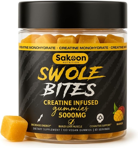 [BRSROAQHDIHBU23J] Kreatīns Gummies 5000mg – Vegan – Muskuļu celtnieks – Stiprums & Enerģijas Atbalsts – 120 Grāfs – Mango Flavor – Kreatīna monohidrāts Papildinājums vīriešiem un sievietēm