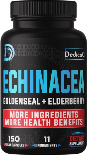[BRSRMFIBCENAYGTP] Supplément de soutien à la défense immunitaire - All-in-1 11 herbes mélange d'échinacée, de seau d'or, de mûre aînée, Camu, Ginger, Thym, Chaga, Reishi, Burdock, Acerola - 5 mois d'approvisionnement - 150 capsules