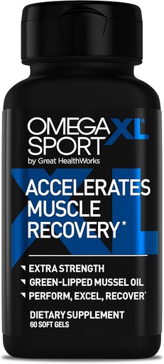 [BRSROFAOOUMW2F32] OmegaXL Kirola Indar gehigarria Muscle Recovery Supplement and Respiratory Support Supplement - DOMS eta ROM hobetzen ditu, klinikoki onartutako Mussel Oil (60 Softgels)
