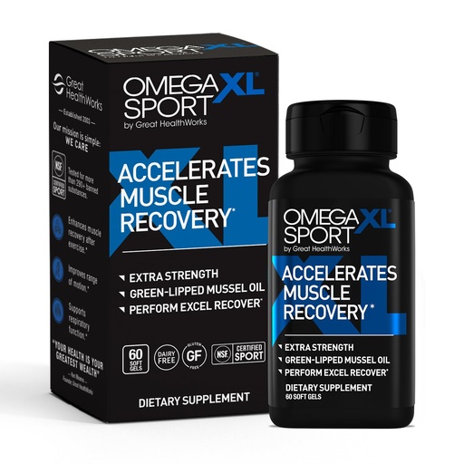 [BRSROFAOOUMW2F32] OmegaXL Sport Extra Strength Muscle Recovery Supplement and Respiratory Support Supplement - Improves DOMS and ROM, Clinically Supported Green-Lipped Mussel Oil (60 Softgels)
