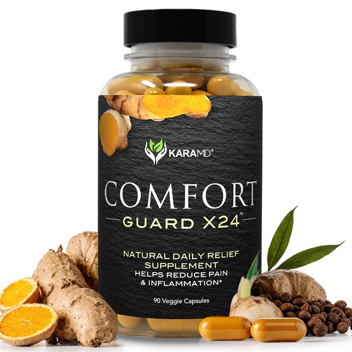 [BRSWYGL2PJ6QECD7] KaraMD Comfort Guard X24 | Joint & Movement Support Supplement | Turmeric Curcumin, Boswellia & Ginger | Ease Muscle Discomfort & Joint Stiffness | Non-GMO, Gluten Free & Vegan Friendly (30 Servings)