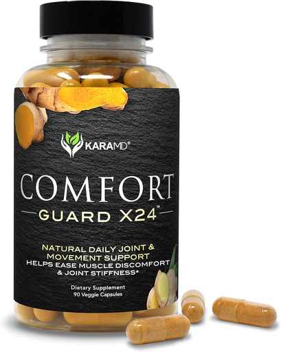 [BRSWYGL2PJ6QECD7] KaraMD Comfort Guard X24 | Joint & Movement Support Supplement | Turmeric Curcumin, Boswellia & Ginger | Ease Muscle Discomfort & Joint Stiffness | Non-GMO, Gluten Free & Vegan Friendly (30 Servings)