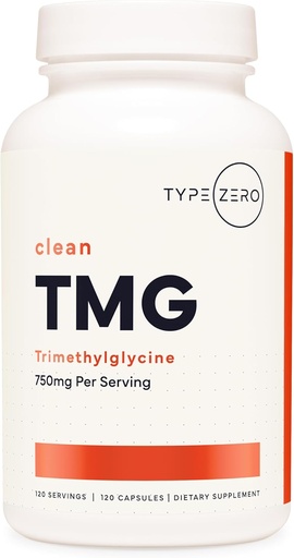 [BRSRAYYFBZ6BAYL5] Type Zero Clean TMG Trimethylglycine Capsules (120 Servings) - Non GMO, Gluten Free