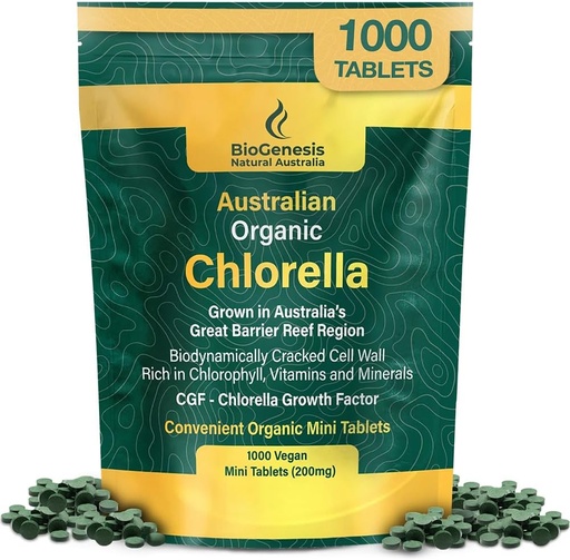 [BRSROGQTOQGRSHLH] Biogenesis Organic Chlorella Mini Tablets – 1000 Conde (200mg) peru Australian Grown Silencio Rich in Chlorophyll, Vitamins & Minerals TEN Supports Energy & Immunity ← Vegan Mini Tablets