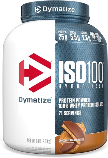 [BRSWECQROQFROHQ3] ISO100 Whey proteini Toz Isolate, Chocolate Peanut Butter, 25g of protein, 5 Pound, 5.5g BCAAs, Az 120 Cal., Gluten Free, 1g Fat, 1g Sugar, 2g Carb (71 hizmet)