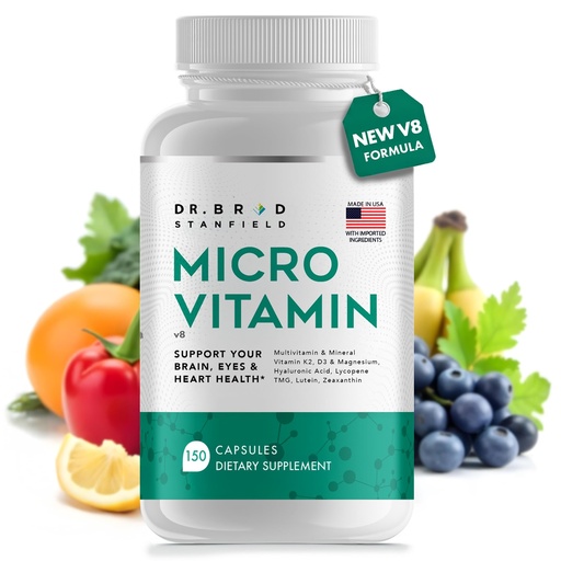 [BRSROBD7O4DQGH3Z] Dr Brad MicroVitamin | Methylated Multivitamin + Lutein/Zeaxanthin + D3/K2 | B-Complex (P5P, Methylfolate, Methyl-B12) + Chelated Trace Minerals + Magnesium Taurate + TMG + Hyaluronic Acid + Lycopene