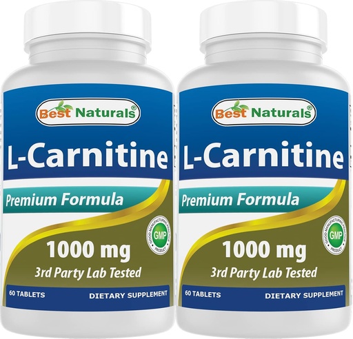 [BRSW2A37BMPWYDY6] Best Naturals L-Carnitine 1000mg 60 块(60 个数 (2包))