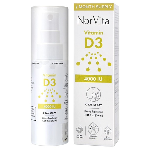 [BRSRAZYPA56BMFD6] Vitamin D3 Spray 4000 IU (215 Servings) - High Absorption, Vegan, Supports Bone & Immune Health, Calcium Absorption - Daily Oral Vitamin D Spray