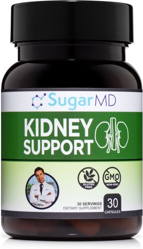 [BRSRAYILAACAYELO] SugarMD Kidney 지원 공식 30 캡슐 – 건강한 Kidney 기능을 위한 Kidney 지원 보충교재 – 남자 & 여자를 위한 비 GMO & 글루텐 자유로운 Kidney 보충교재 – (30 일 공급)