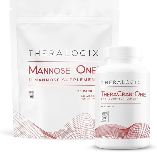 [BRSRAFTRCMAWEYLO] Theralogix TheraCran One + Mannose One Bundle, 90 Count & 7.05 Ounce (Pack of 2)