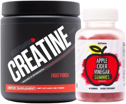 [BRSROCT6PIORAH3P] Sculpt Nation by V Shred Creatine Powder and Apple Cider Vinegar Bundle