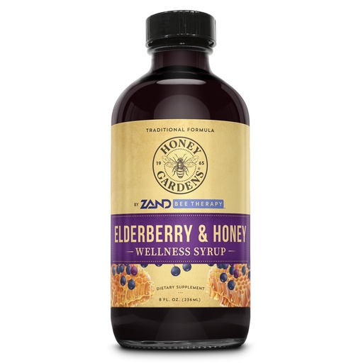 [BRSWIY3YA4CBWYI3] Honey Gardens Elderberry & Honey Immune Syrup - Black Elderberry Syrup for Adults & Kids, Natural Throat Defense Wellness Supplement with Propolis & Organic Apple Cider Vinegar - 8 Fl Oz