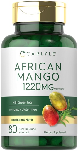 [BRSROCAPPMMAICT6] Carlyle African Mango Supplement | 80 Capsules | with Green Tea Extract | Non-GMO, Gluten Free