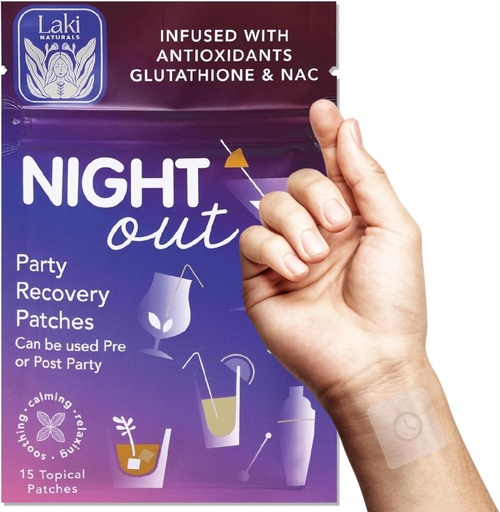 [BRSRAYY7CUJRQ3TD] Laki Naturals Night-Out Patch (Pack of 15) | Reclaim Your Vitality and Equilibrium After Parties, Bars and Fun