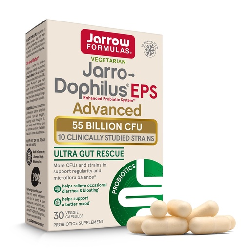 [BRSRAY3QPNYR4ALK] Jarrow Formulas Jarro-Dophilus EPS Advanced, 55 Billion CFU Probiotics, Digestive Support for Adults, 30 Probiotic Supplement Veggie Capsules, Up to 30 Day Supply