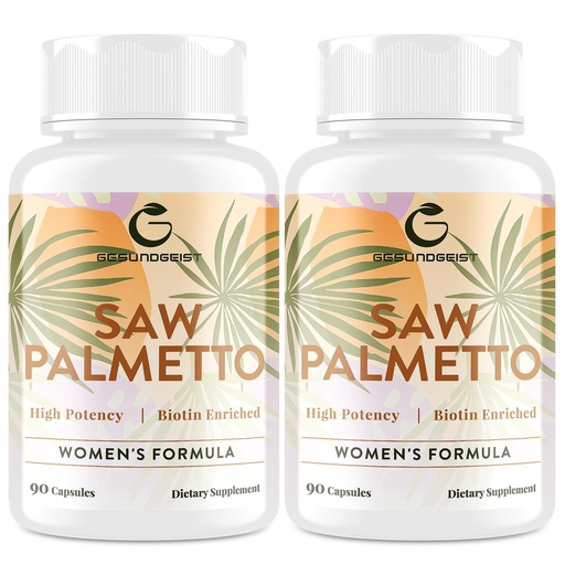 [BRSRAHAPOQHWM23J] Saw Palmetto for Women Hair Loss - DHT Blocker with 5-in-1 Blend for Hair Growth, Skin & Nails, Urinary Wellness - Extra Strength Saw Palmetto Supplement - 180 Capsules