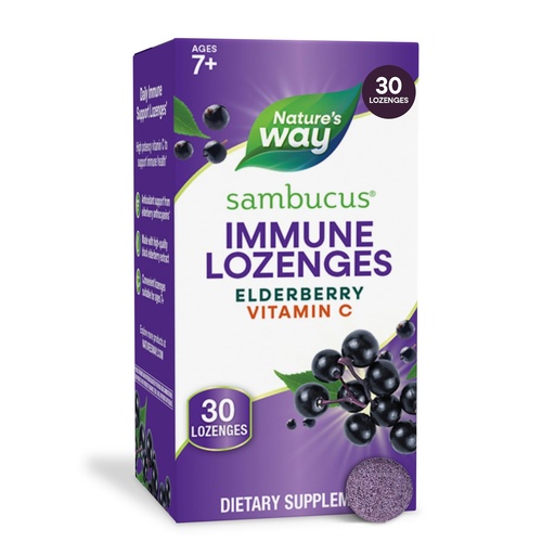 [BRSWIYTQAYORKCY3] Nature’s Way Sambucus Immune Lozenges, Elderberry Lozenges for On-the-Go Use with Vitamin C & Black Elderberry Extract, Vegan & Gluten-Free Immune Support*, Original Elderberry Flavor, 30 Count